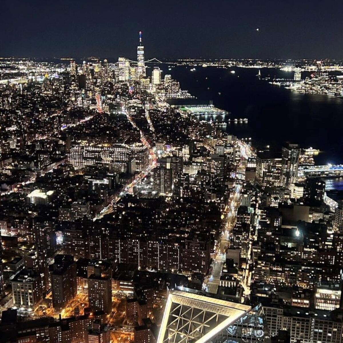 An aerial view of New York City.