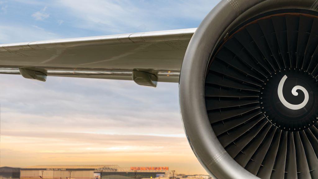 Delta plane engine at Hartsfield-Jackson Atlanta International Airport