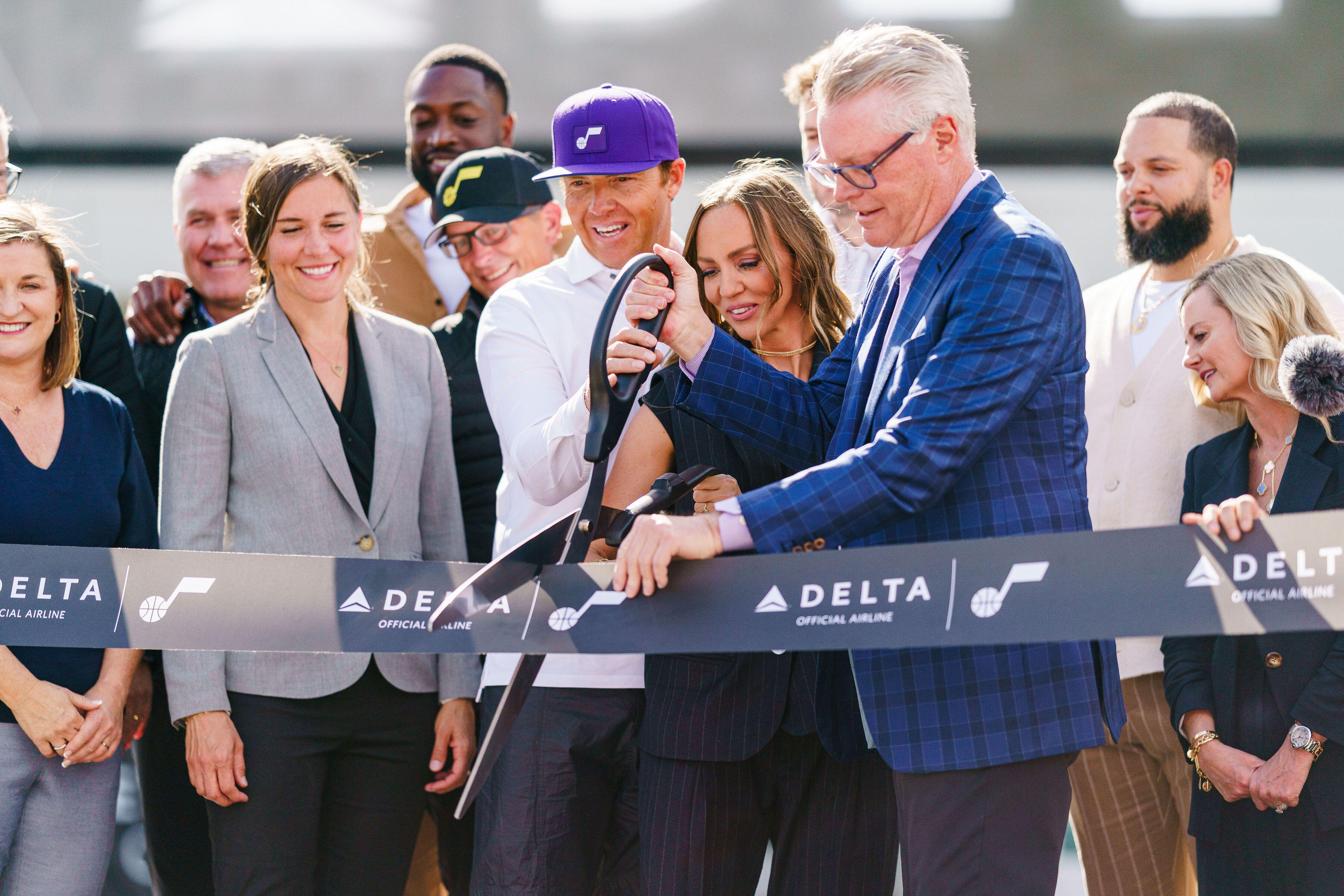 Delta and the Utah Jazz commemorated the official return of the Delta Center to Salt Lake City with a festive ribbon cutting ceremony and press conference on Thursday, Oct. 26, 2023. 