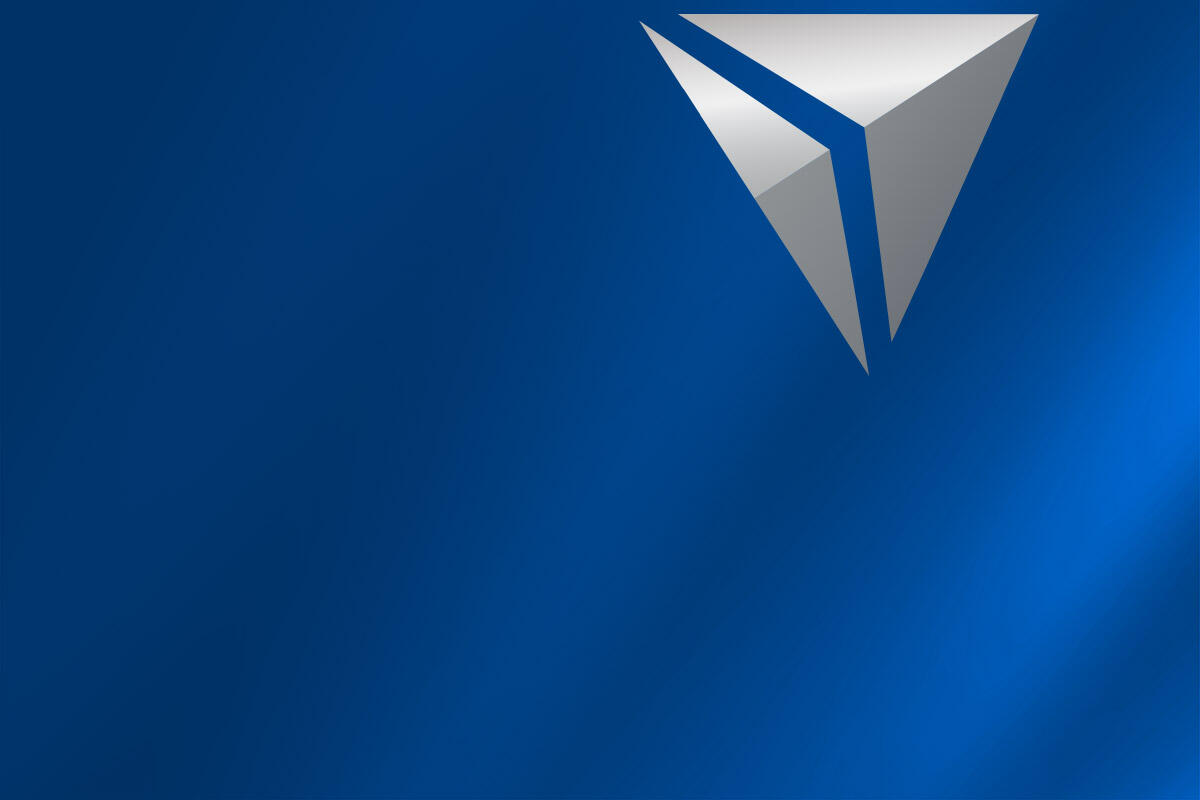 Delta widget on deep blue background