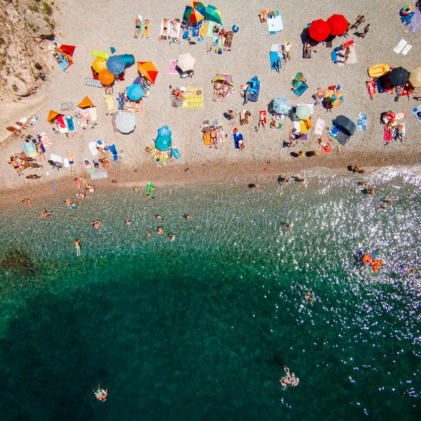 Beach on the Adriatic Sea in Senj, Croatia.