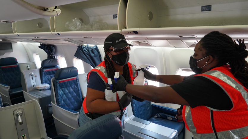 Clean Teams prep planes for Afghanistan evacuees