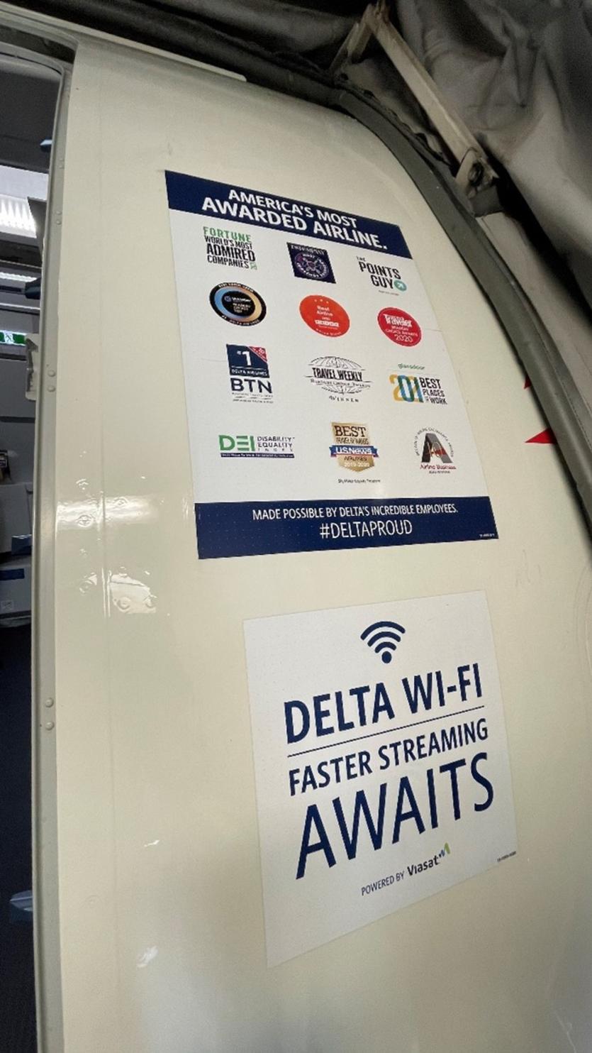 Customers on Viasat-equipped routes should look for a decal on their plane’s exterior upon boarding.