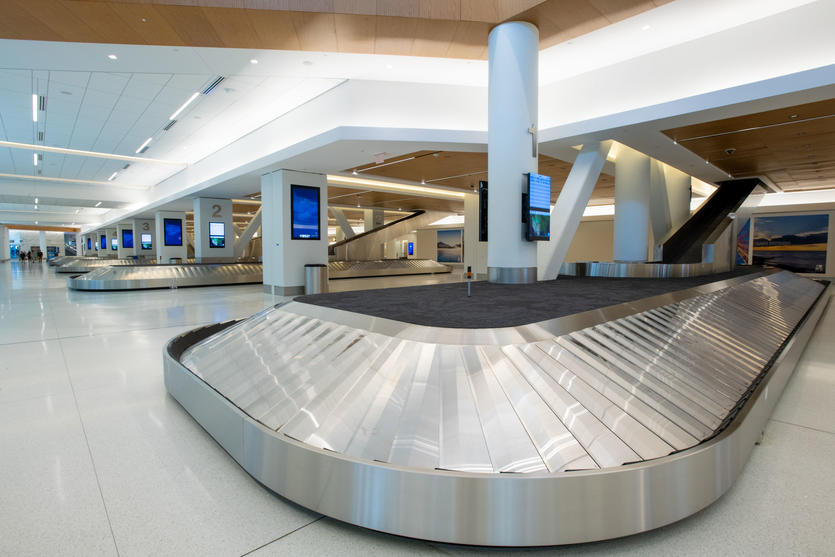 Baggage claim area at Delta's terminal at LaGuardia Delta News Hub