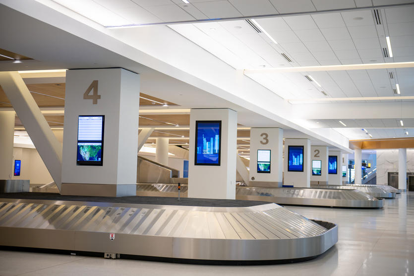 Baggage claim area at Delta's terminal at LaGuardia