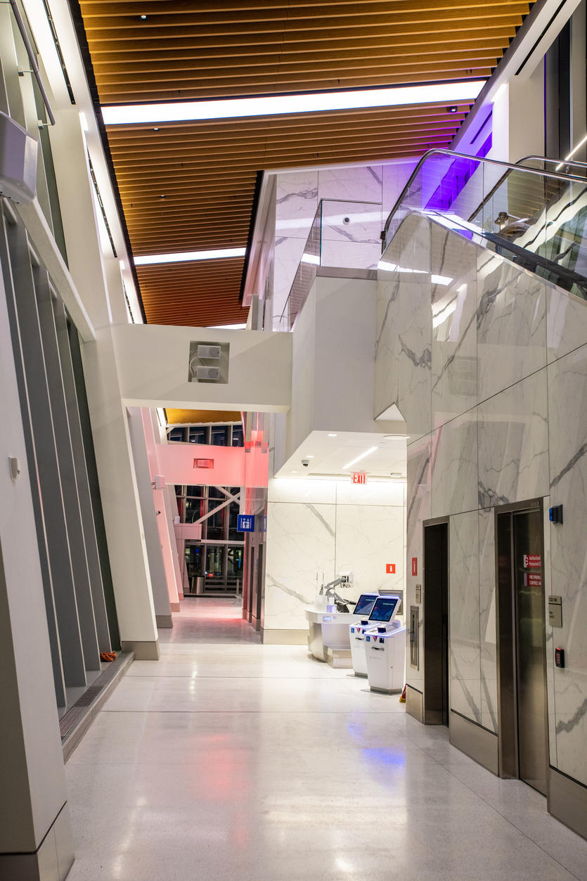 Delta's new Terminal C at LGA, interior view at night Delta News Hub