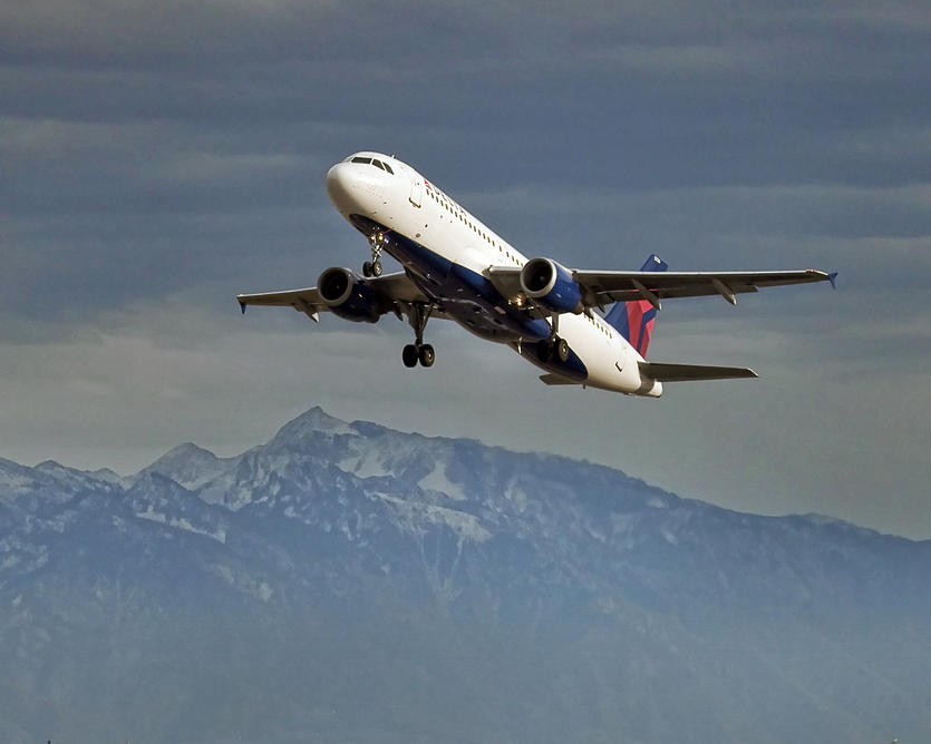 A320-200 taking off in Salt Lake City