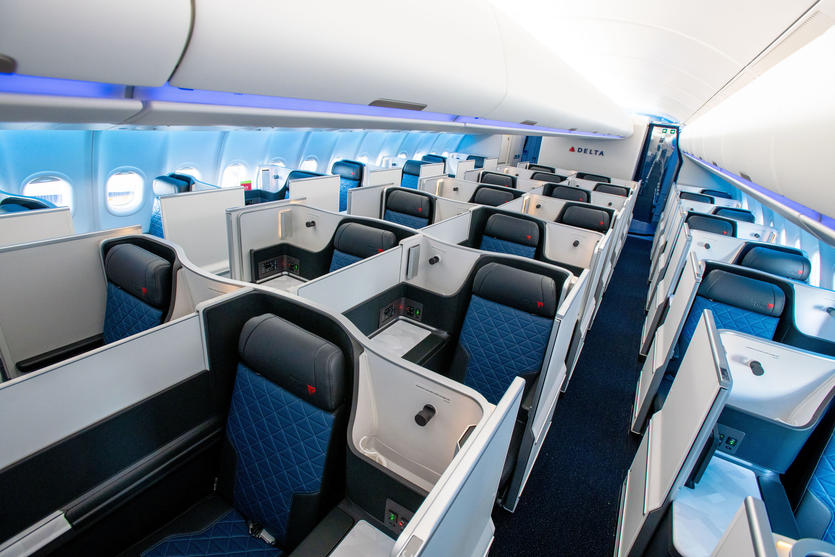Delta One cabin aboard the A330-900neo