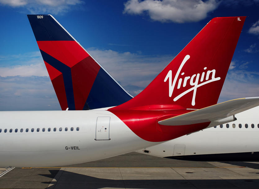 Virgin Atlantic and Delta Air Lines aircrafts