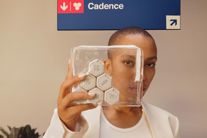 Cadence: Magnetic, customizable toiletry kits made from recycled, ocean-bound plastic.