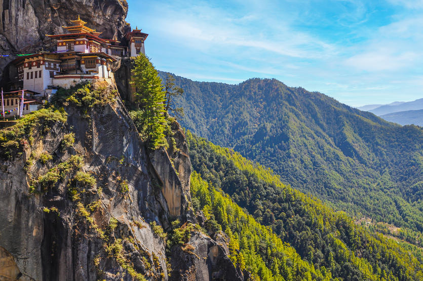 Paro Taksang was built on a mountain cliff in Buhtan. It is also known as the Taktsang Palphug Monastery or the Tiger's Nest.