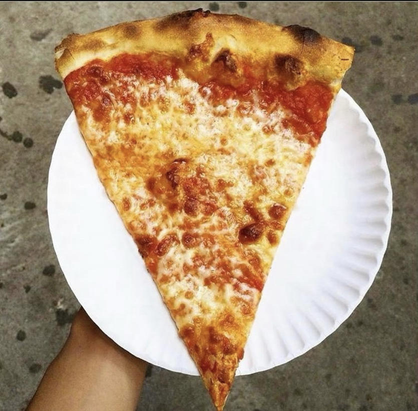 An authentic slice of NYC pizza.