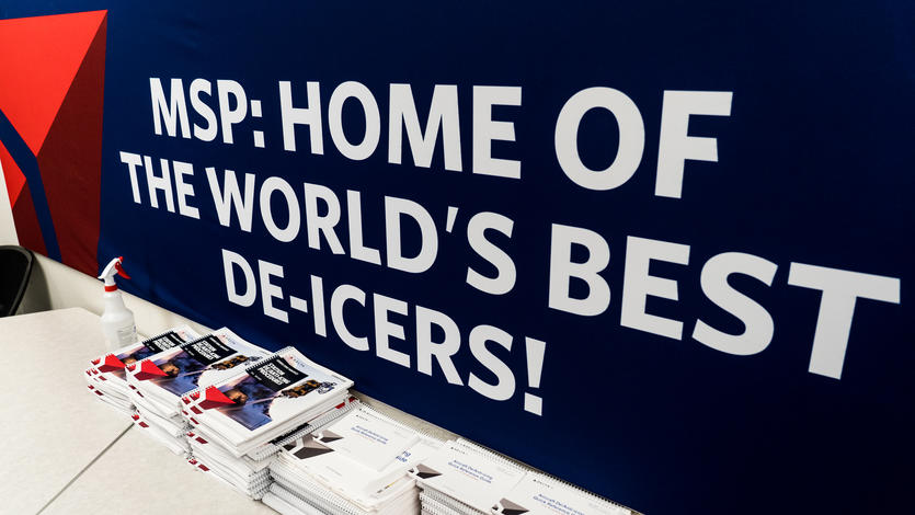 As you enter Delta’s deicing facility on the outskirts of Minneapolis-Saint Paul International Airport (MSP), a banner proudly proclaims, “Home of the world’s best deicers.” 