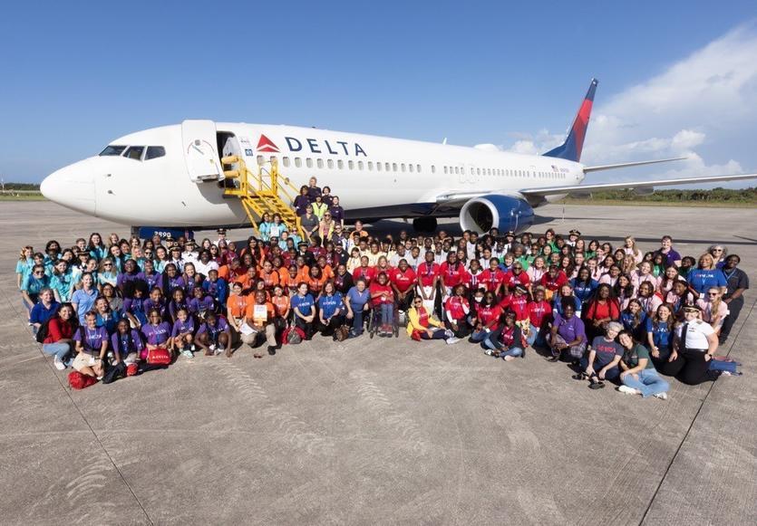 A group shot of the 2023 Delta WING Flight attendees