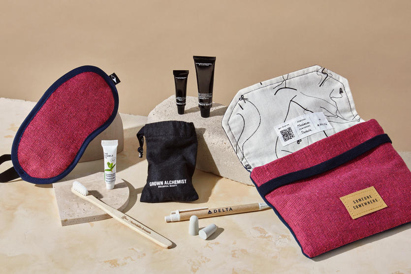 Amenity kits are available during Breast Cancer Awareness Month -- October. Delta raises money to support research through the Breast Cancer Research Foundation. Since the start of our partnership in 2005, Delta has raised $24.75M and funded 99 research projects.