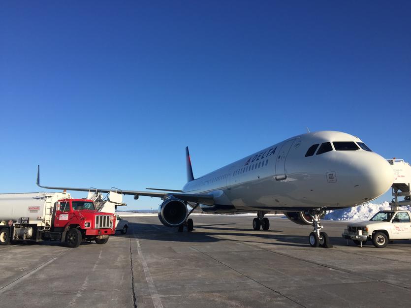 A321-200 refueling in Goose Bay, Canada