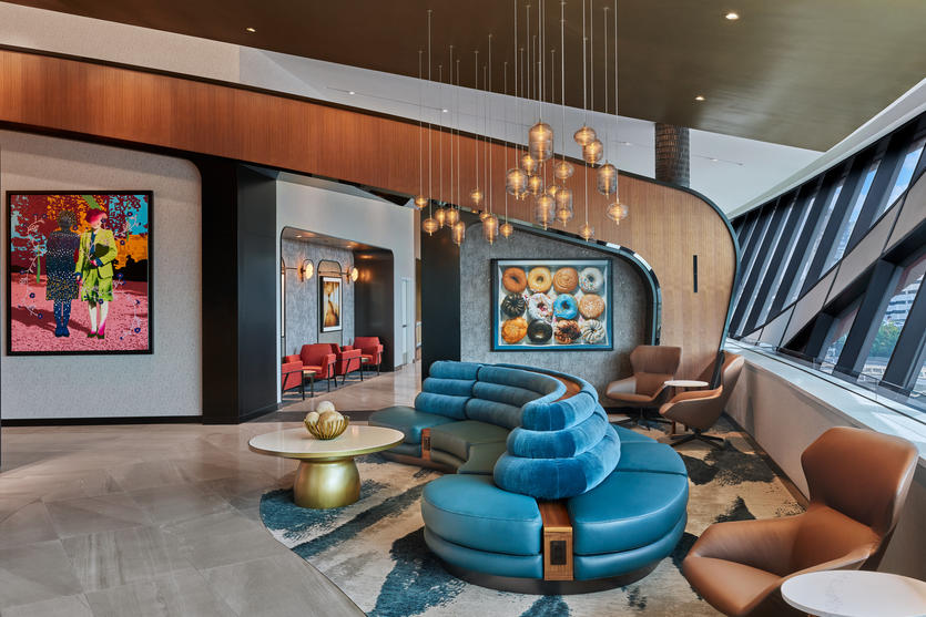 Delta's new Sky Club at Boston-Logan Airport takes inspiration from the famous harbor itself, incorporating colors and textures reminiscent of Boston’s nautical history.