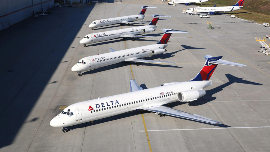 Parked 717-200 aircraft