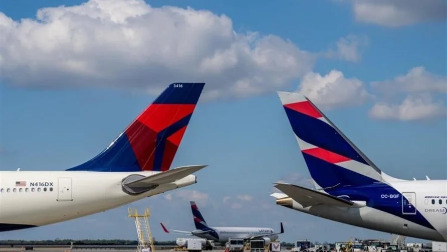 Delta and LATAM aircraft tails