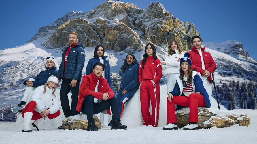 Group shot of Delta athlete ambassadors for Milan Cortina 2026 Olympic and Paralympic Winter Games.