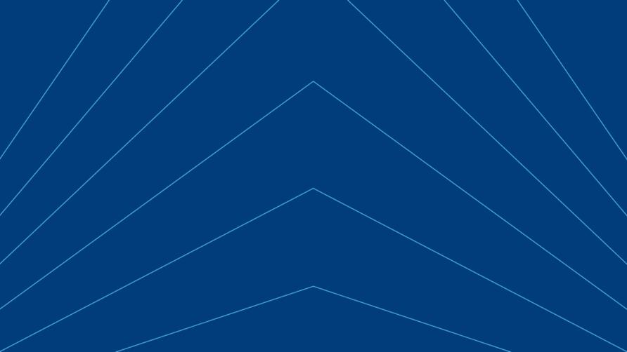 Abstract blue graphic with thin angled lines forming a symmetrical, layered chevron pattern