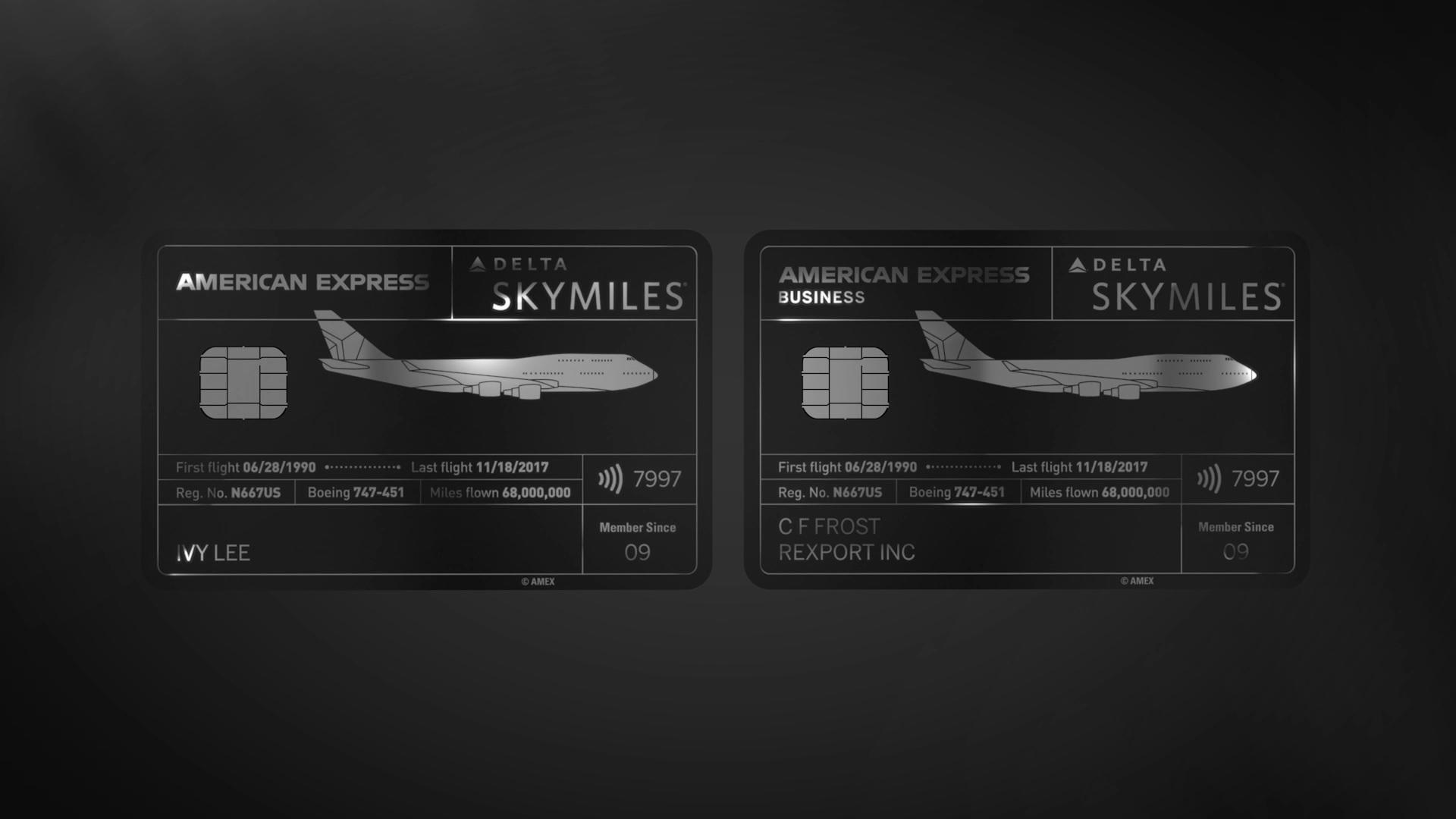 Boeing 747 Amex cards