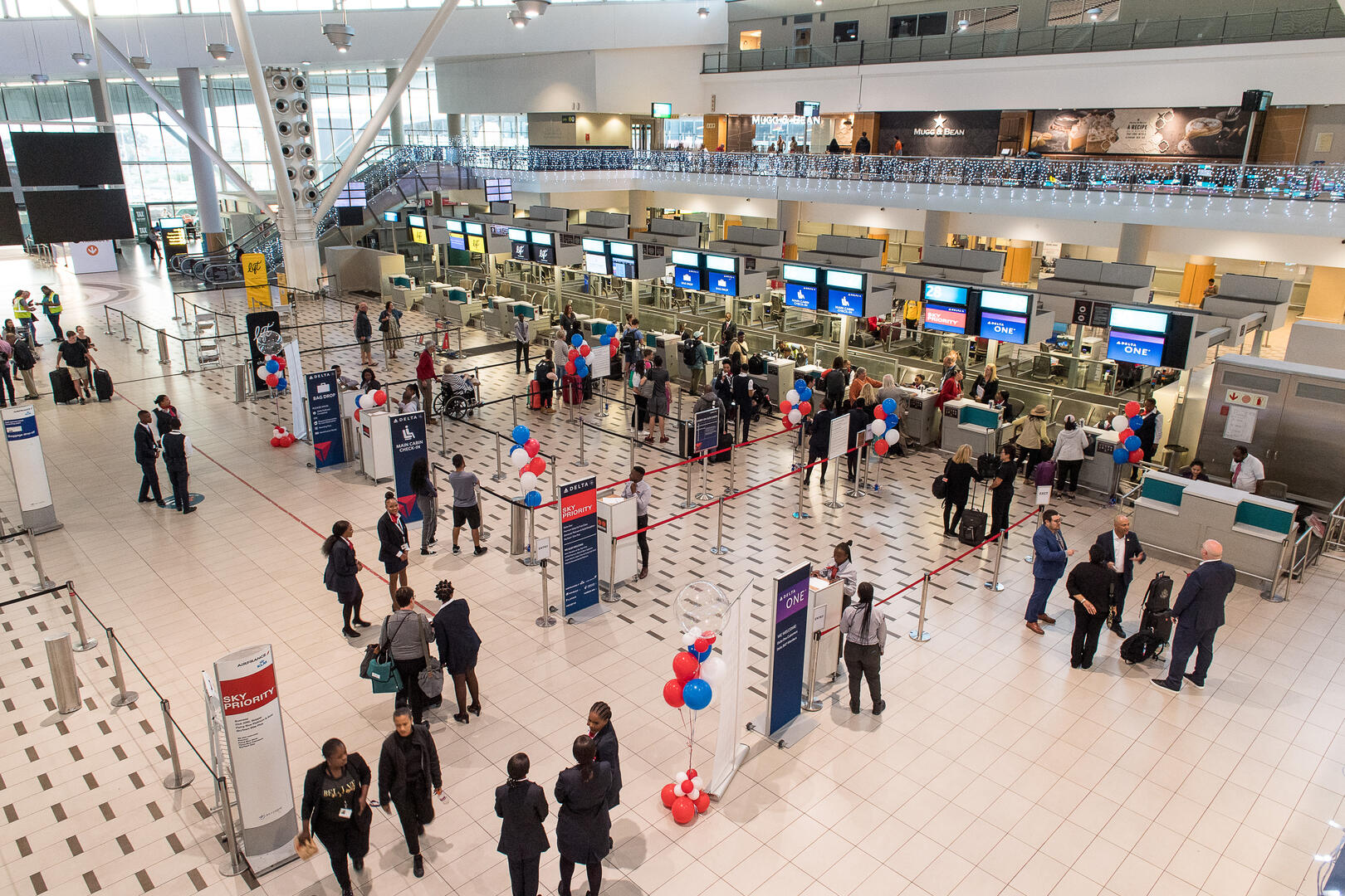 Delta departures and check in at Cape Town International Airport (CPT).