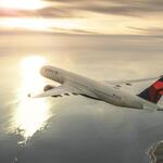 Delta A350 Aircraft in flight