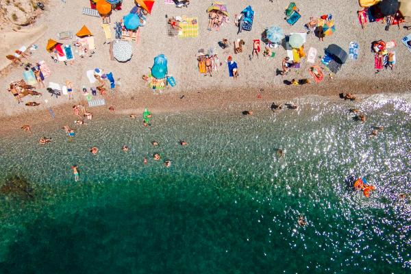 Beach on the Adriatic Sea in Senj, Croatia.
