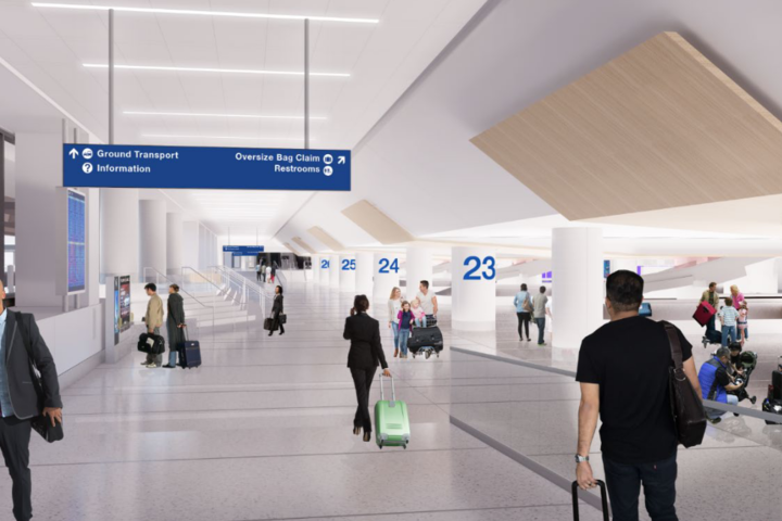 Architect's rendering of LAX baggage claim area