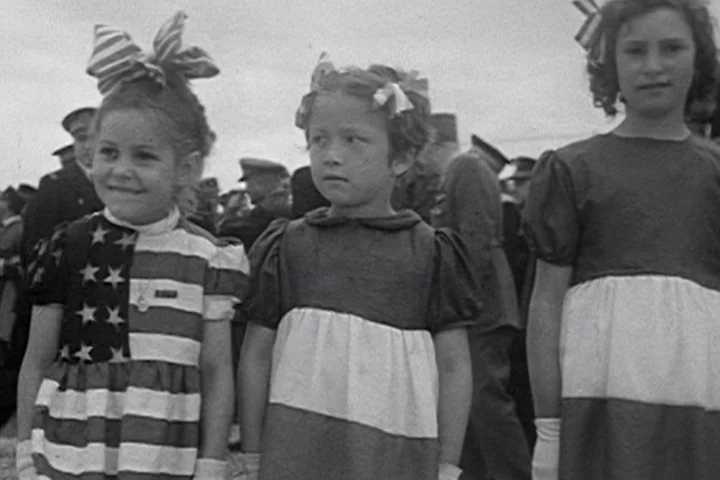 As ‘The Girl Who Wore Freedom,’ Dany is seen pictured as a child wearing a dress made from parachutes of the American soldiers who liberated her and her family 78 years ago. 