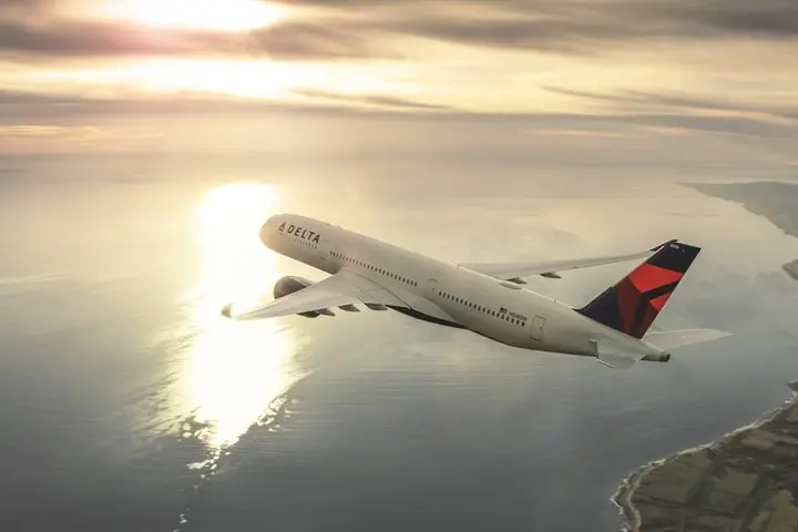 Delta A350 Aircraft in flight
