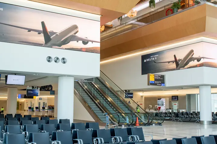 Waiting area at Delta's terminal at LaGuardia 