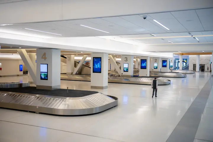 Baggage claim area at Delta's terminal at LaGuardia