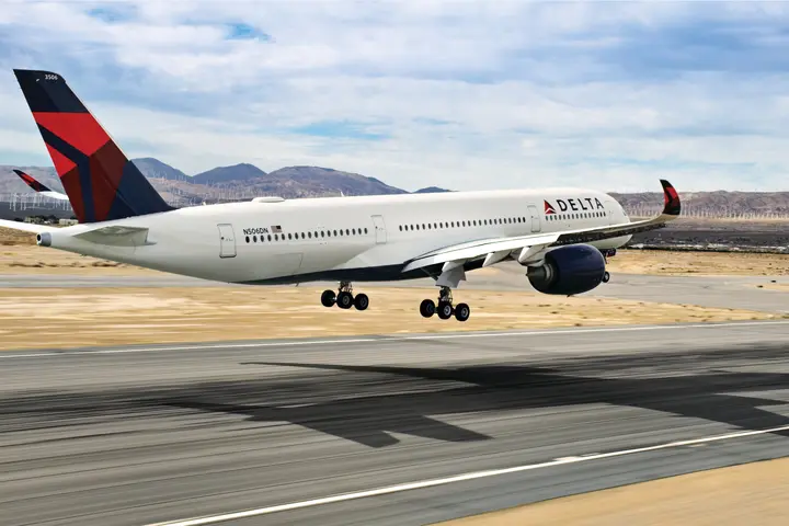 A350-900 taking off on the runway