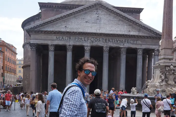 Discovering the Pantheon while exploring the streets and piazzas of Rome.