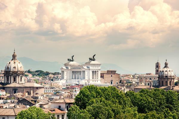 Rome, Italy view to Monument of Vittorio Emanuele II.