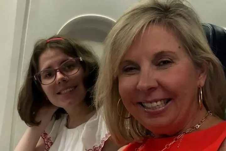 Donna Renfroe with her daughter, Katie, who has autism.