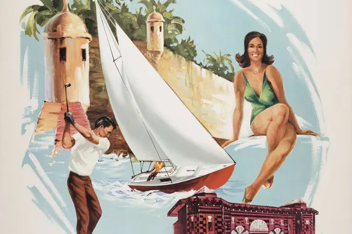 Old Puerto Rico Delta Air Lines poster from 1971