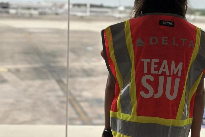 Customers passing through San Juan airport may notice some young Delta helpers as they wait to board their next flight as part of a special initiative to inspire excitement about aviation.