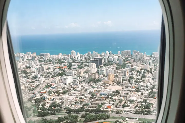 A view of San Juan from a plane window