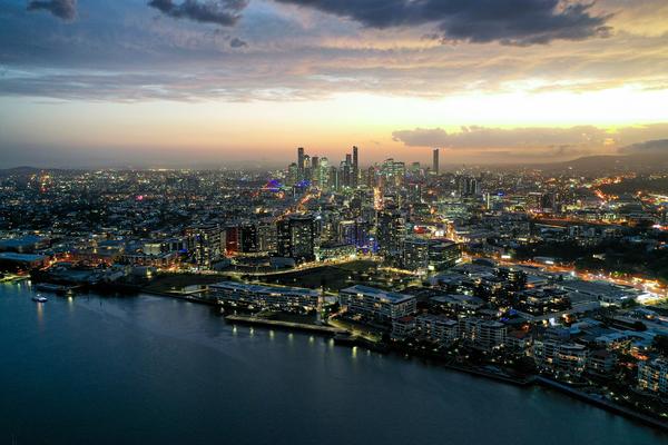 A view of Brisbane, Queensland skyline at night