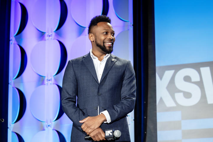 Jamar Harrison, Manager, Global Agency Sales, BOLD Business Resource Group president and Gaining Altitude video series host, kicks off the second half of Ed Bastian's SXSW Featured Session: "People First, Always: How to Put Values at the Heart of your Business" on March 10, 2024. 