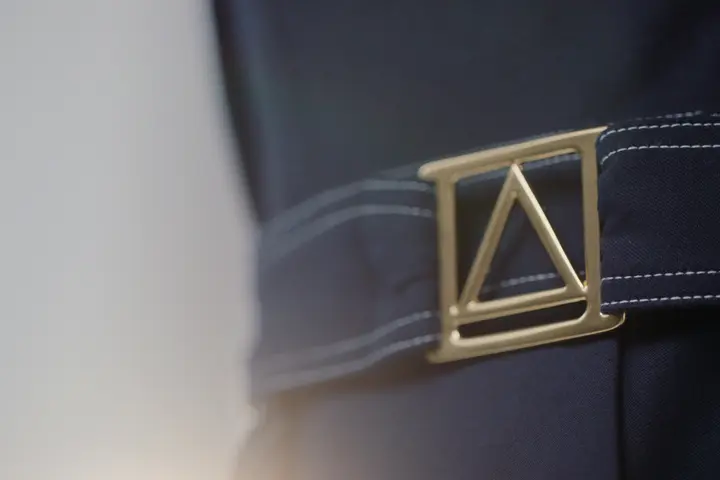 A detail shot of the prototypes for Delta's all-new, modern uniform collection.