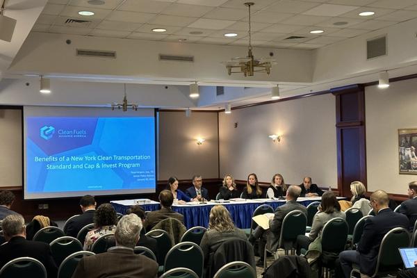 Delta Chief Sustainability Officer Amelia DeLuca joined the Clean Fuels NY Coalition in Albany to promote the passage of a Clean Fuel Standard (CFS), which would incentivize fuel producers to create low carbon fuels to power existing cars, trucks and planes.
