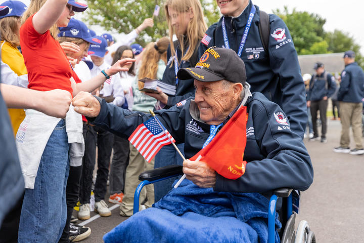 During the program, the WWII veterans participated in a school visit, engaging with 1,200 middle school and high school students by sharing their stories.