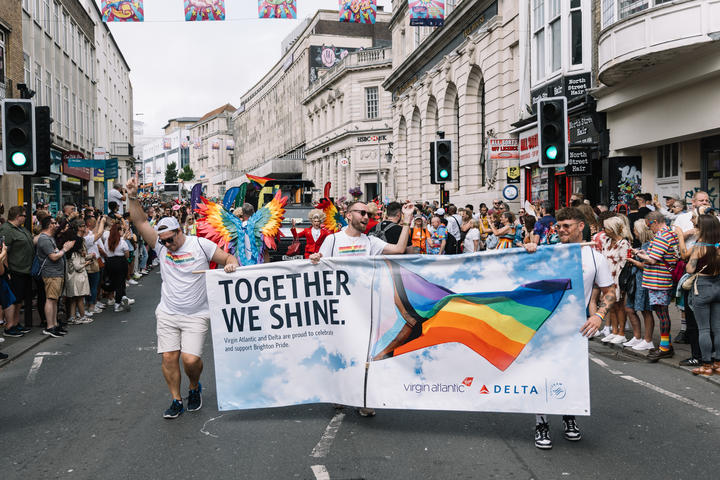 Delta people march in the Brighton & Hove Pride parade