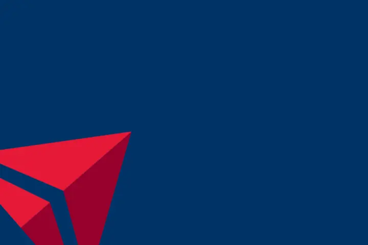 The Delta widget set against a blue background