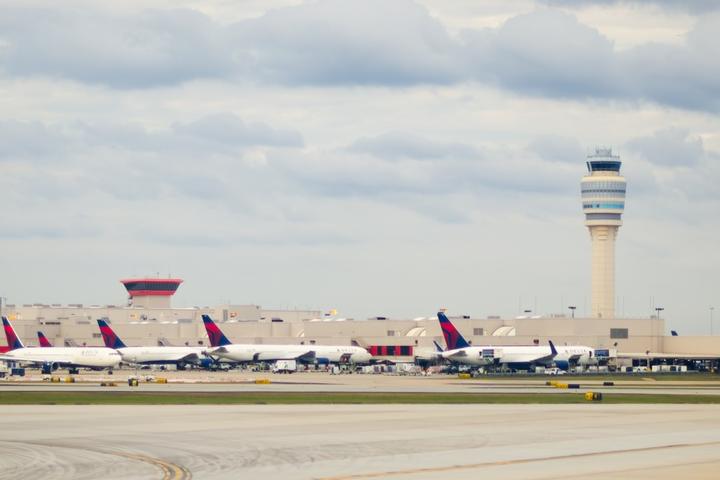 Delta planes parked at Hartsfield-Jackson Atlanta International Airport