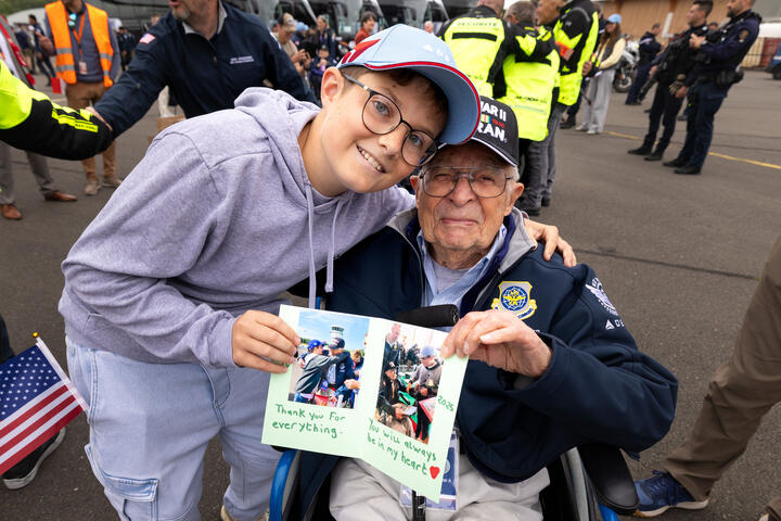 Tom receives "thank you" card from local student